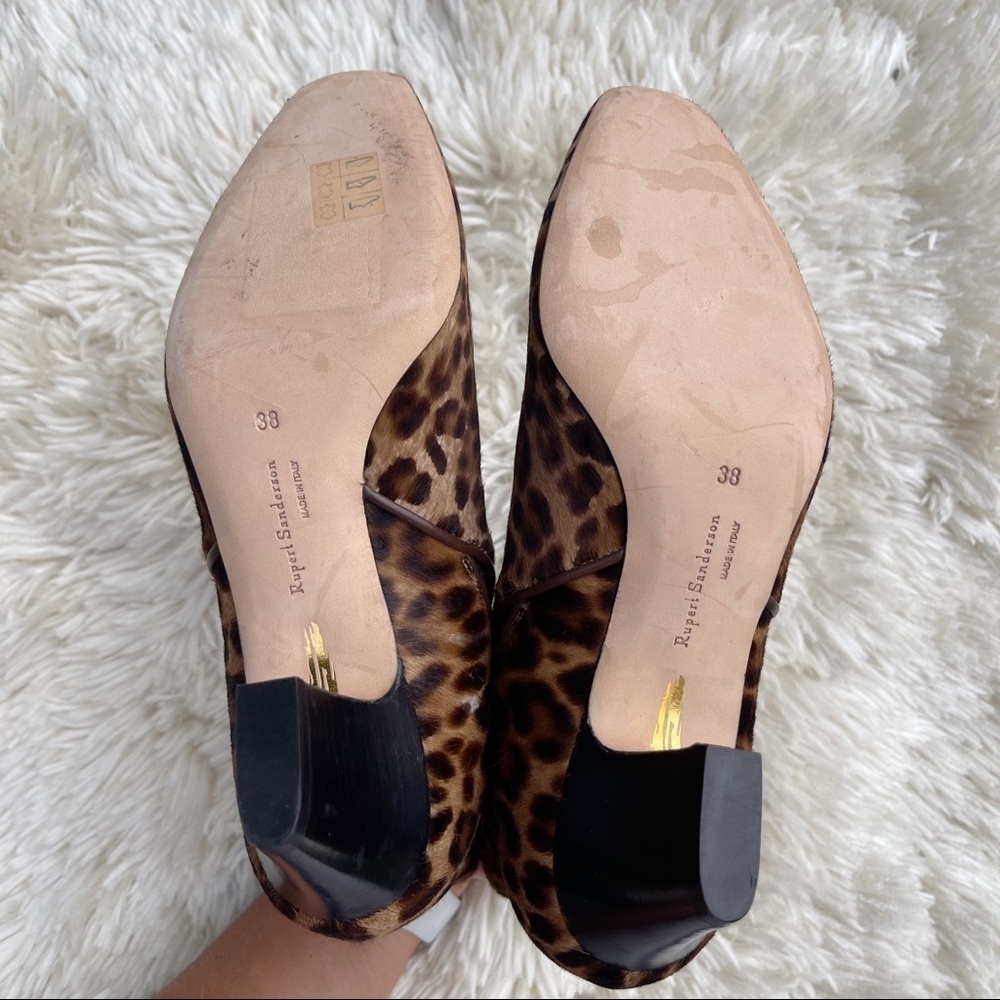 Rupert Sanderson Oscar Leopard Ankle Boots Calf Hair Size 38 - Picture 14 of 15